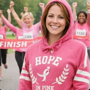 Hope in Pink Collegiate Style Hoodie sz Medium